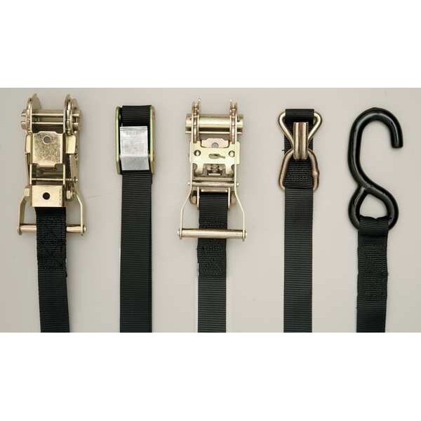 Lift-All 6A105 Tie Down Strap, Wire-Hook, Black