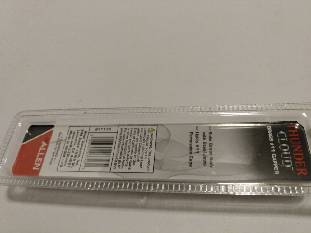 Brass Muzzleloader Capper For #11 Percussion Caps - Thunder Cloud - Allen