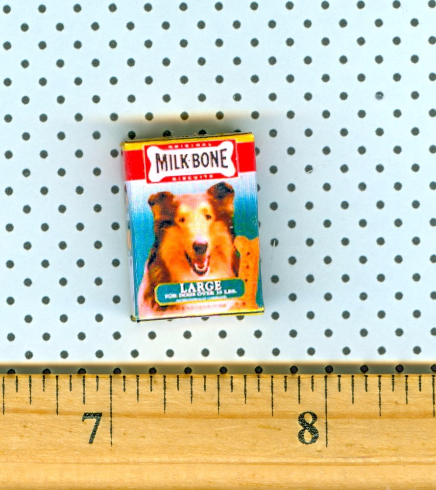 Dollhouse Miniature size Large Dog Bone Treats  Box