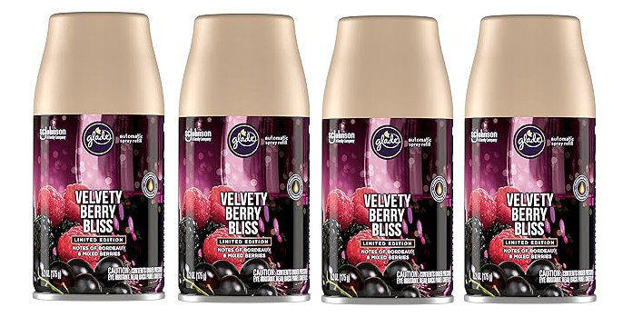 GLADE VELVETY BERRY BLISS SPRAY REFILL 6.2 oz - 4 PACK