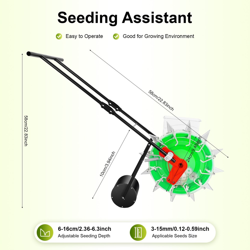 Hand-push Roller Seeder Peanut Corn Fertilizer Applicator Manual Seeding Tool US