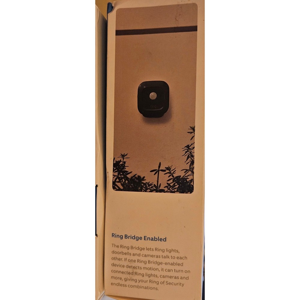 Ring Smart Lighting Spotlight White and Motion Sensor Black Bundle New Open Box