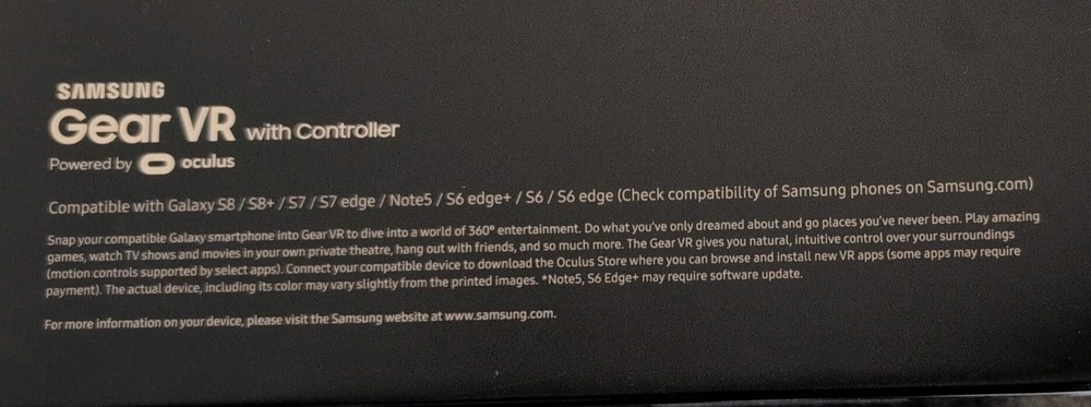 Samsung Gear VR with Controller (Check 2nd Photo for Device Compatibility)