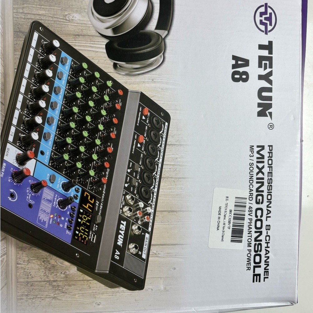 Teyun A8 professional 8-channel mixing console
