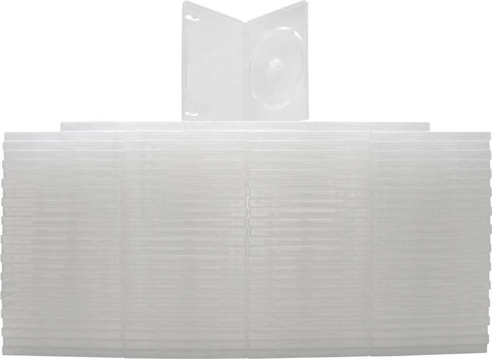 (100) CLEAR DVD Cases Single Disc Empty Replacement Standard Boxes 14mm DVBR14CL