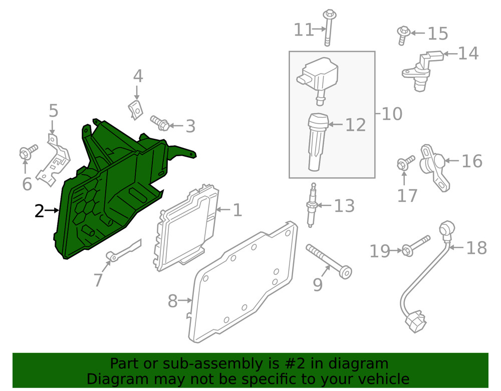 Genuine Ford Engine Control Module (ECM) Bracket KV6Z12A659B