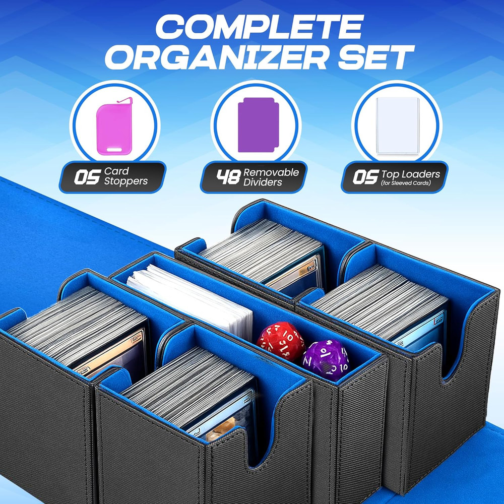 NOVA 5 in 1 MTG Deck Box Commander Case - MTG Deck Box with Secure Magnetic Clos