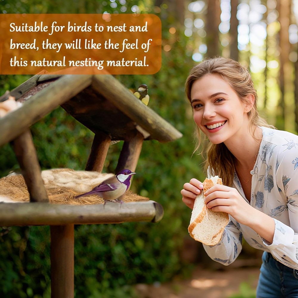 High-Quality Bird Nesting Material: Jute Silk, Straw, Cotton - 80g Bundle