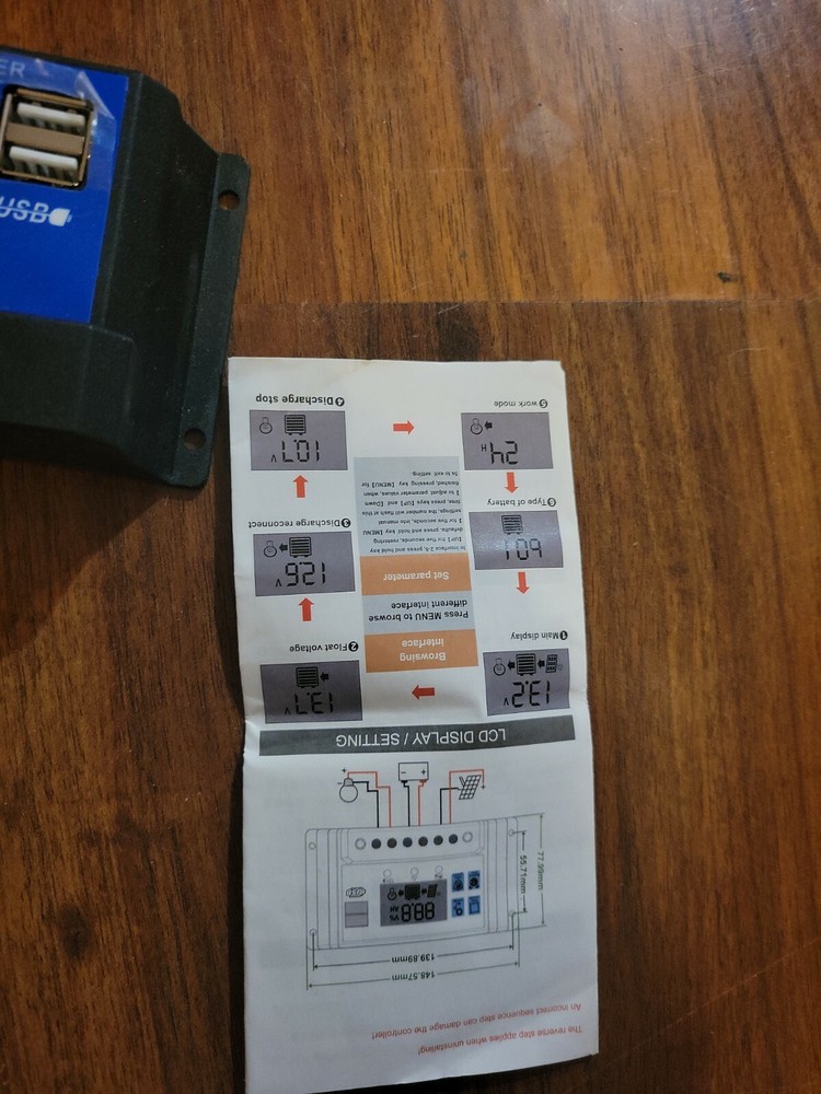 Solar Powered Controller MEPT 12V/24V 50A New Open Box