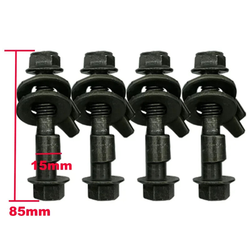 4Pcs 15mm 10.9 Front Wheels Cam Bolts Adjustable Camber Correction Alignment Kit
