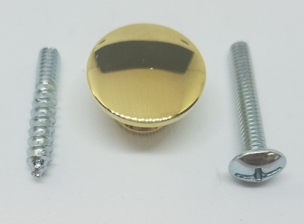 3/4" Polished Turned Solid Brass BOOKCASE Knob desk small cabinet drawer pull...