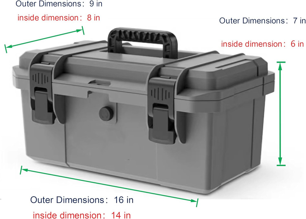 Heavy-Duty 16" ROPS Toolbox with Mounting Bracket for Tractors & UTVs