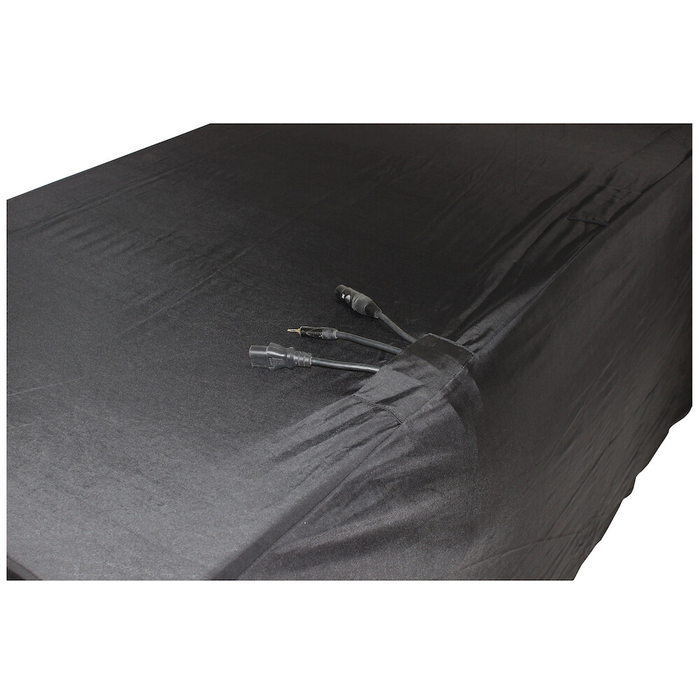 Pro X 4 Ft. Open Back Spandex Table Cover Scrim - Black