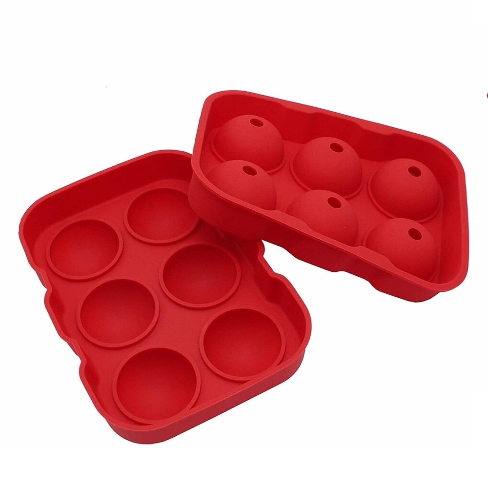 Silicone Ice Ball Maker Pieces, Small & Large Square Ice Cube Molds Tangs