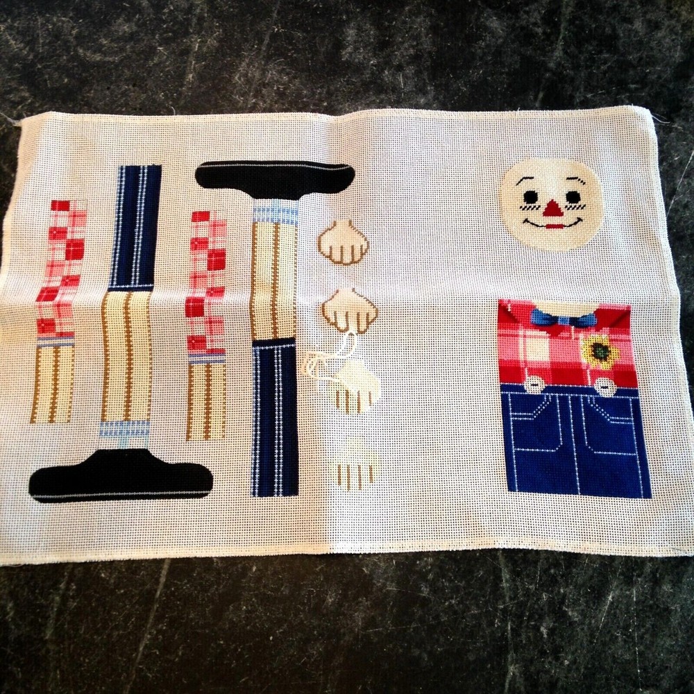 Raggedy Andy Keeper 3D Doll Hand Painted Needlepoint Canvas KWC 1378 Started