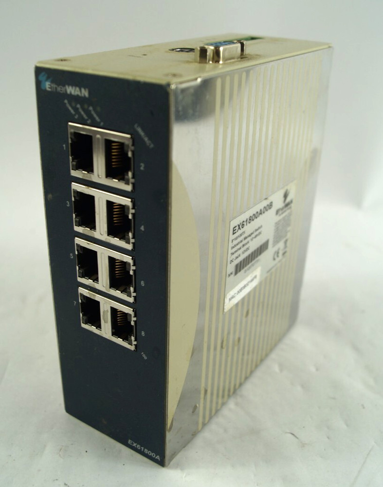 EtherWAN EX61800A00B EX61800A Industrial Managed Switch 12-48VDC WORKING E163