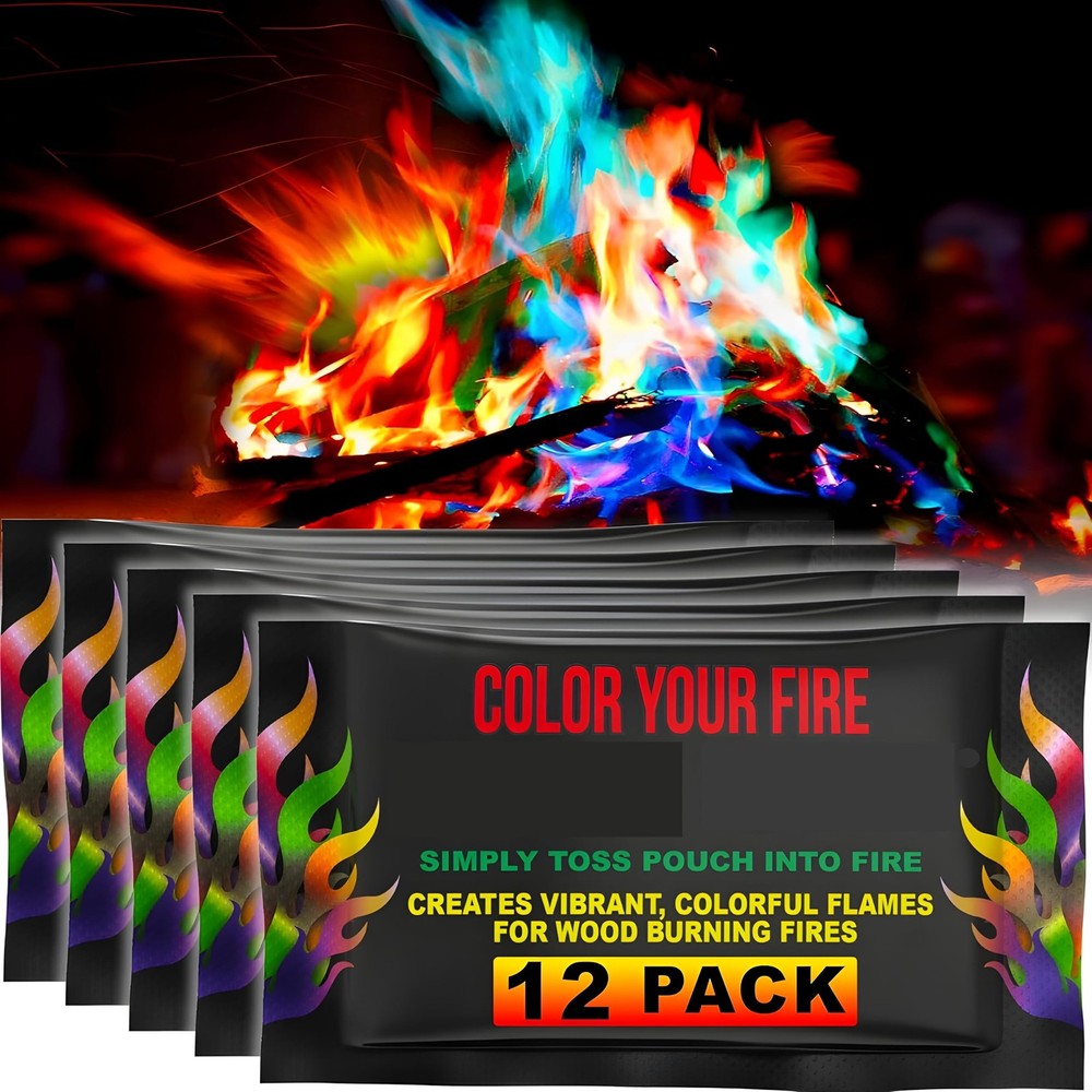 Magic Campfire Fire Color Changing Packets – 12 Pack (25g Each) – Assorted