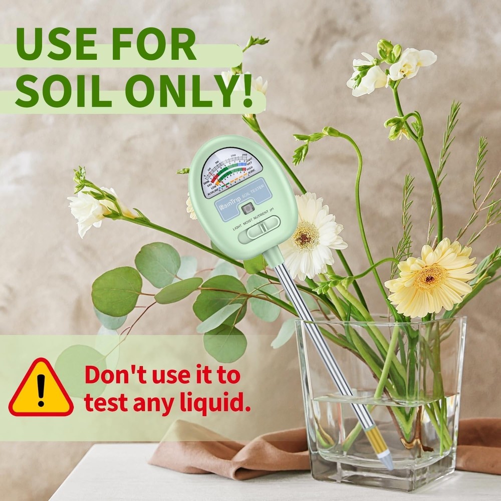 Comprehensive Soil Testing Kit - Moisture, pH, Light & Nutrients Included