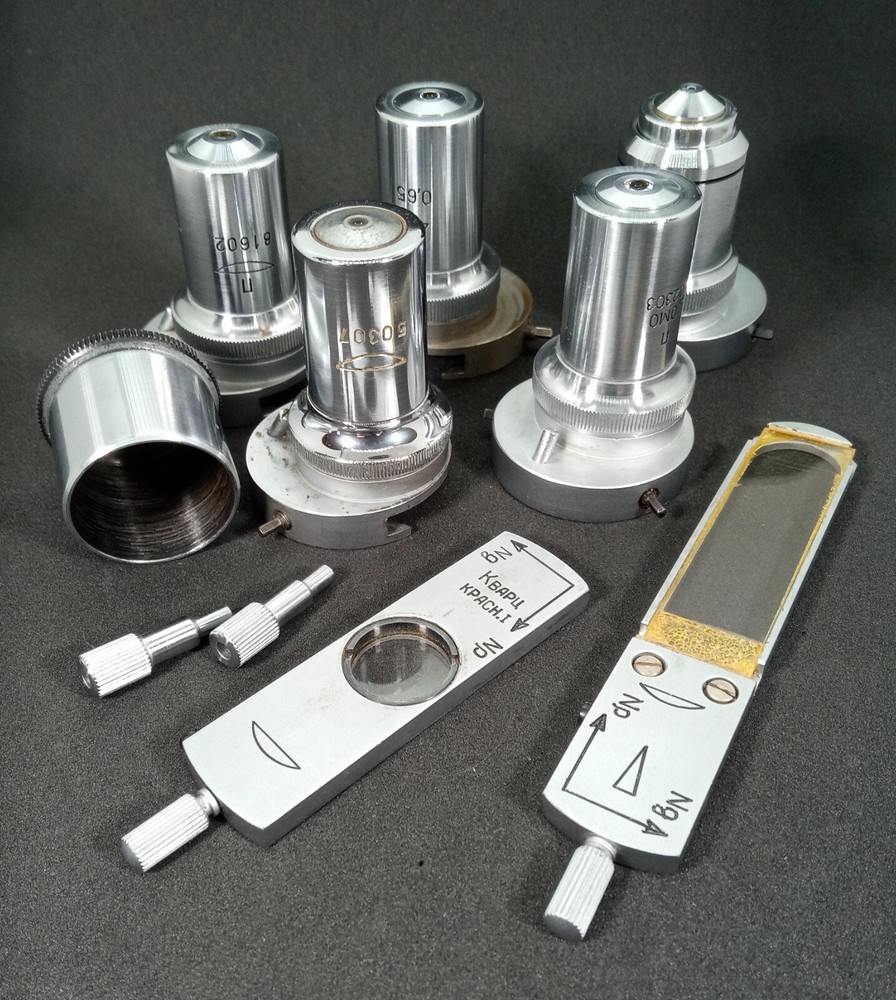 Set lenses lomo microscope Vintage USSR. Набор объективы ЛОМО запчасти микроскоп
