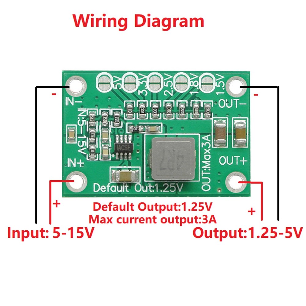 1.25V 1.5 2.5 3.3 5V Output 5-16V Input Step-Down Power Supply Adjustable Module