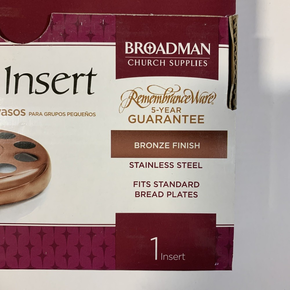 Communion-Remembranceware-Bronze Bread Plate Insert For Small Group Communion