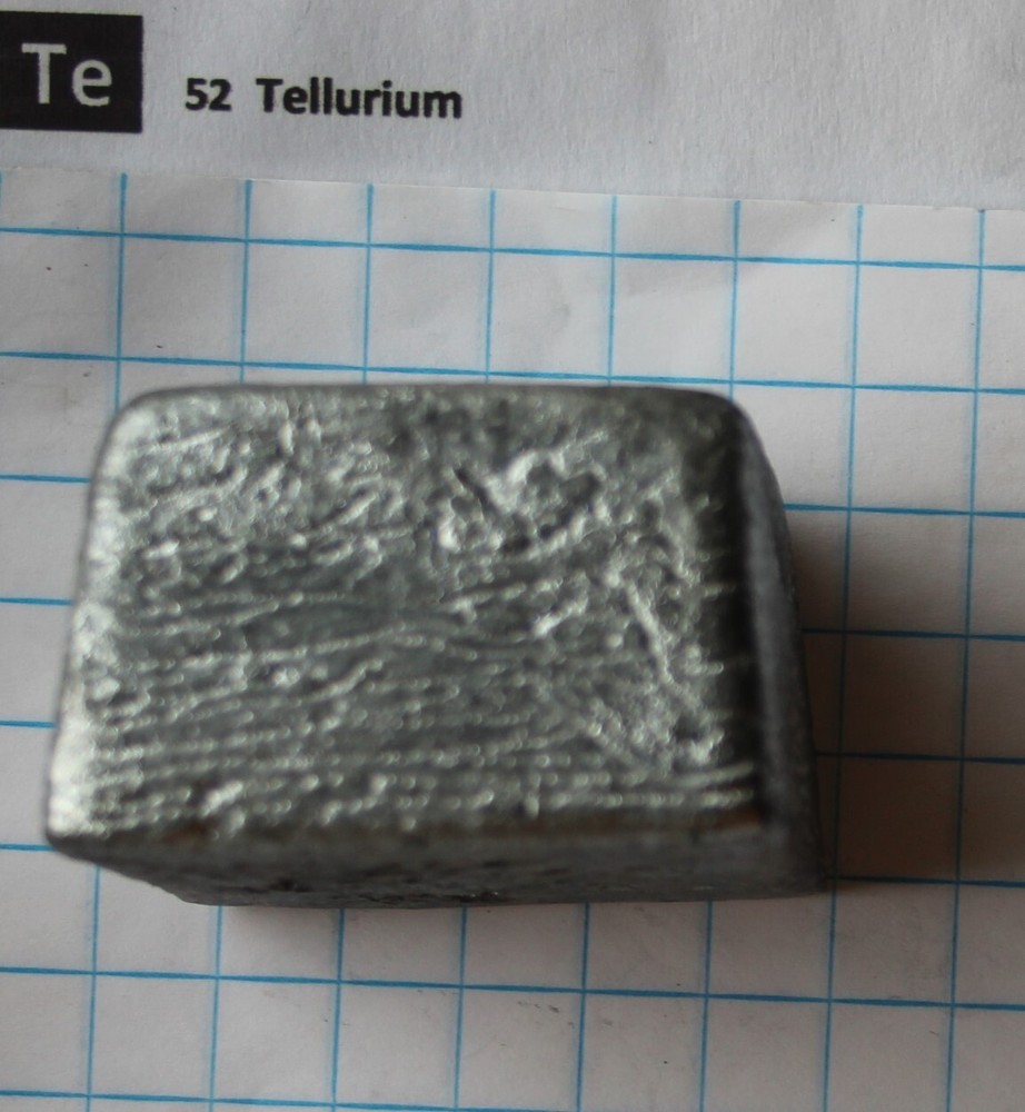 525 gram 99.99% Tellurium metalloid Bar element 52 sample