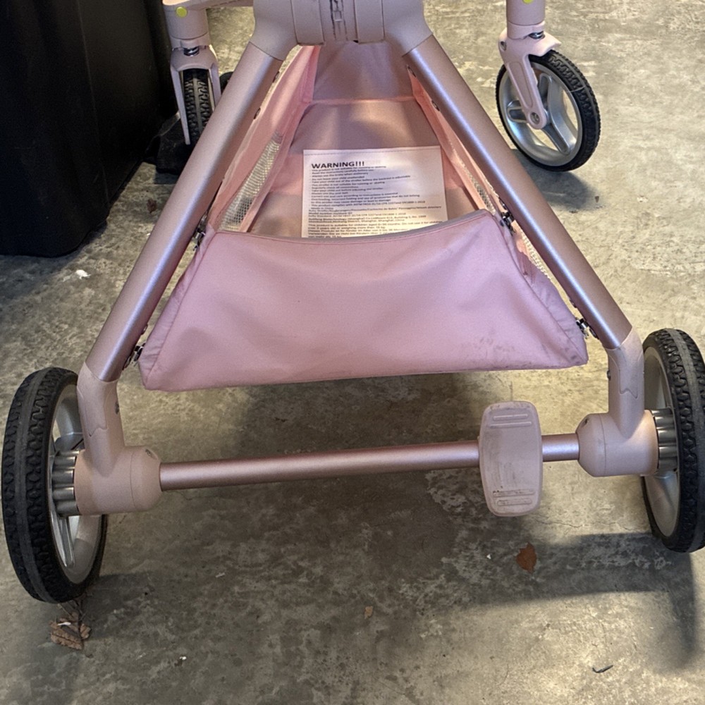HaShow Q2 Pink Stroller Adjustable Handle Backrest Harness Storage Basket