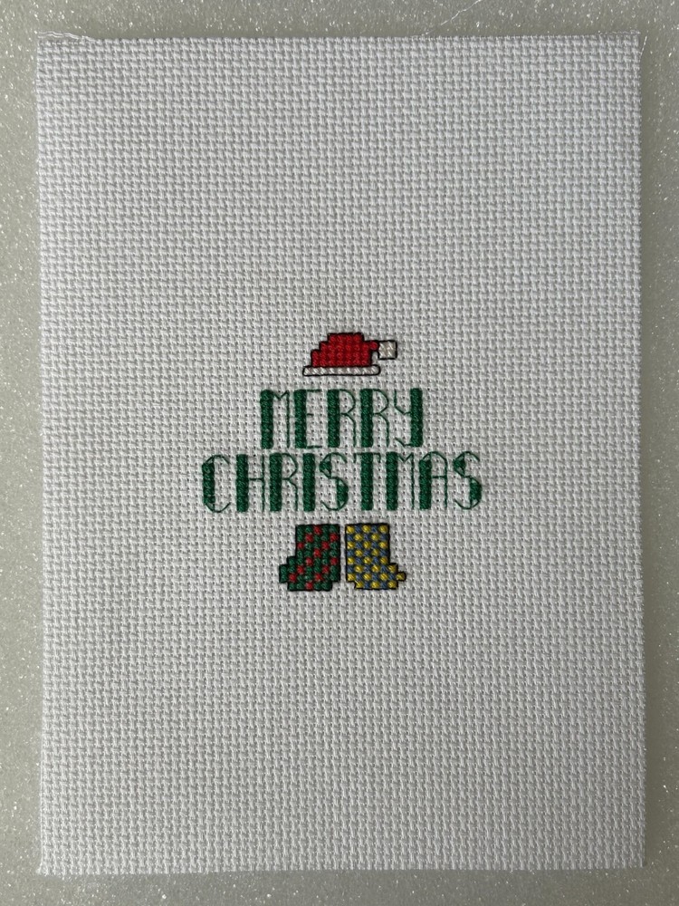 Merry Christmas  -  Completed Counted Cross Stitch Panel
