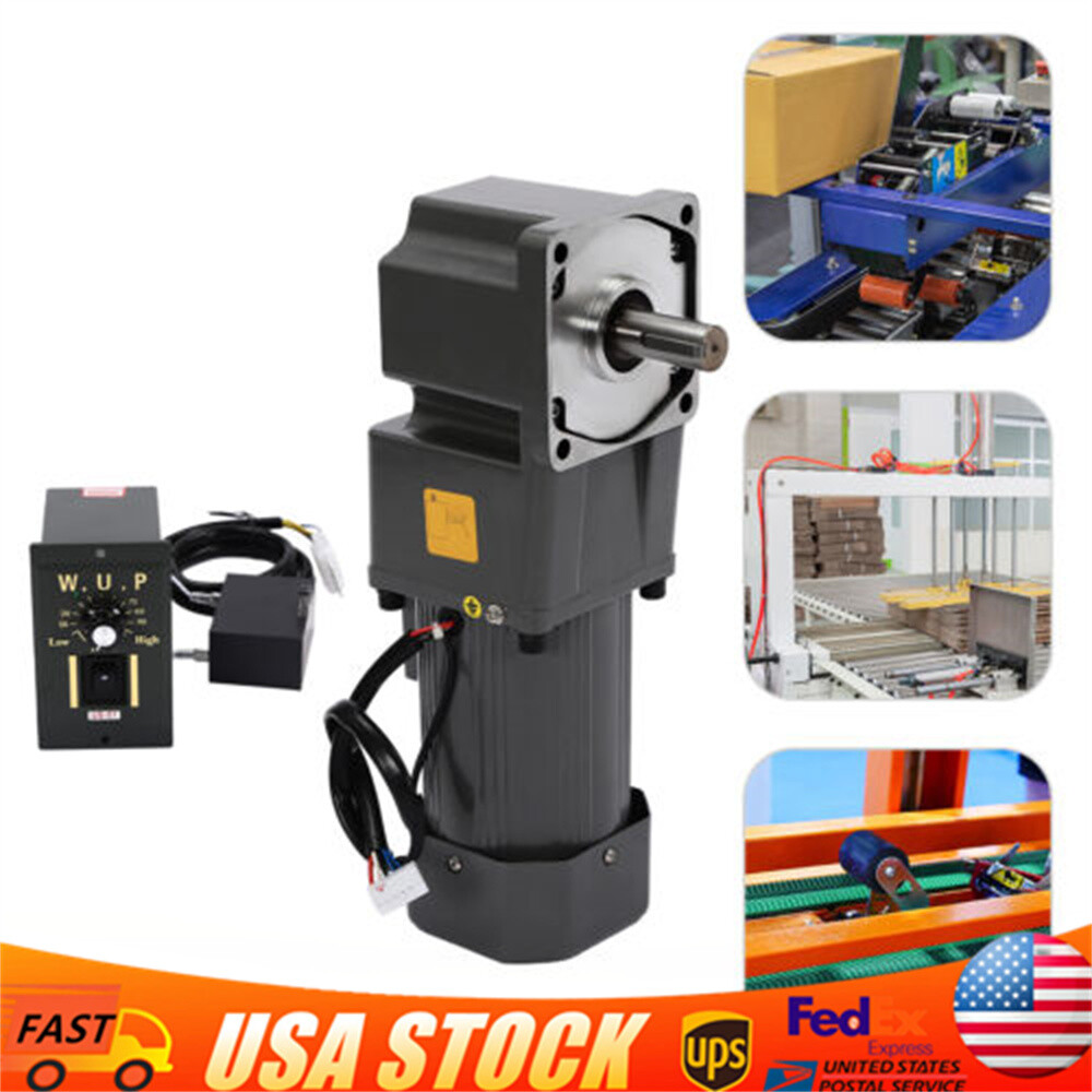 110V 200W Adjustable Speed AC Gear Reduction Motor Reversible Motor w/Controller