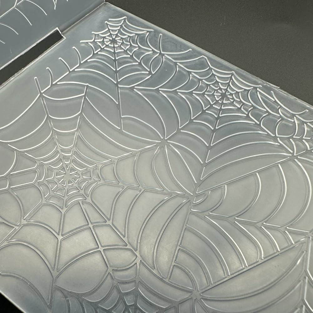 3D Plastic Embossing Folder Template Spider Web Texture A6 Size for Card Making