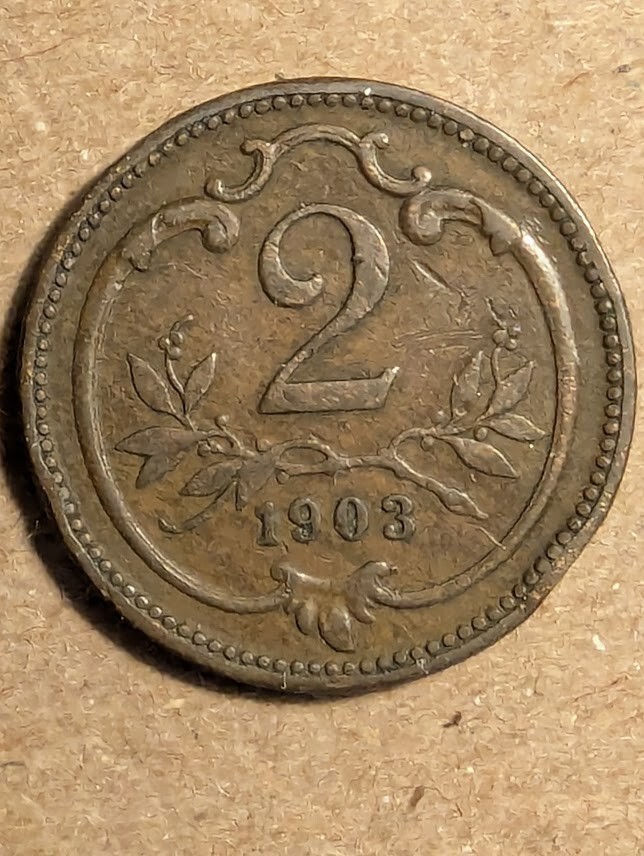 1903 Austria 2 Heller