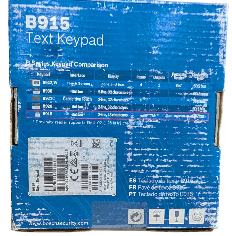 BOSCH B915 TEXT KEYPAD