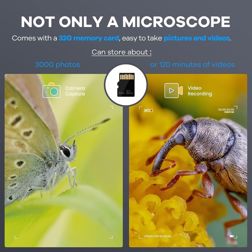 AD203 Handheld Digital Microscope, Portable Pocket USB Coin Microscope with 4...