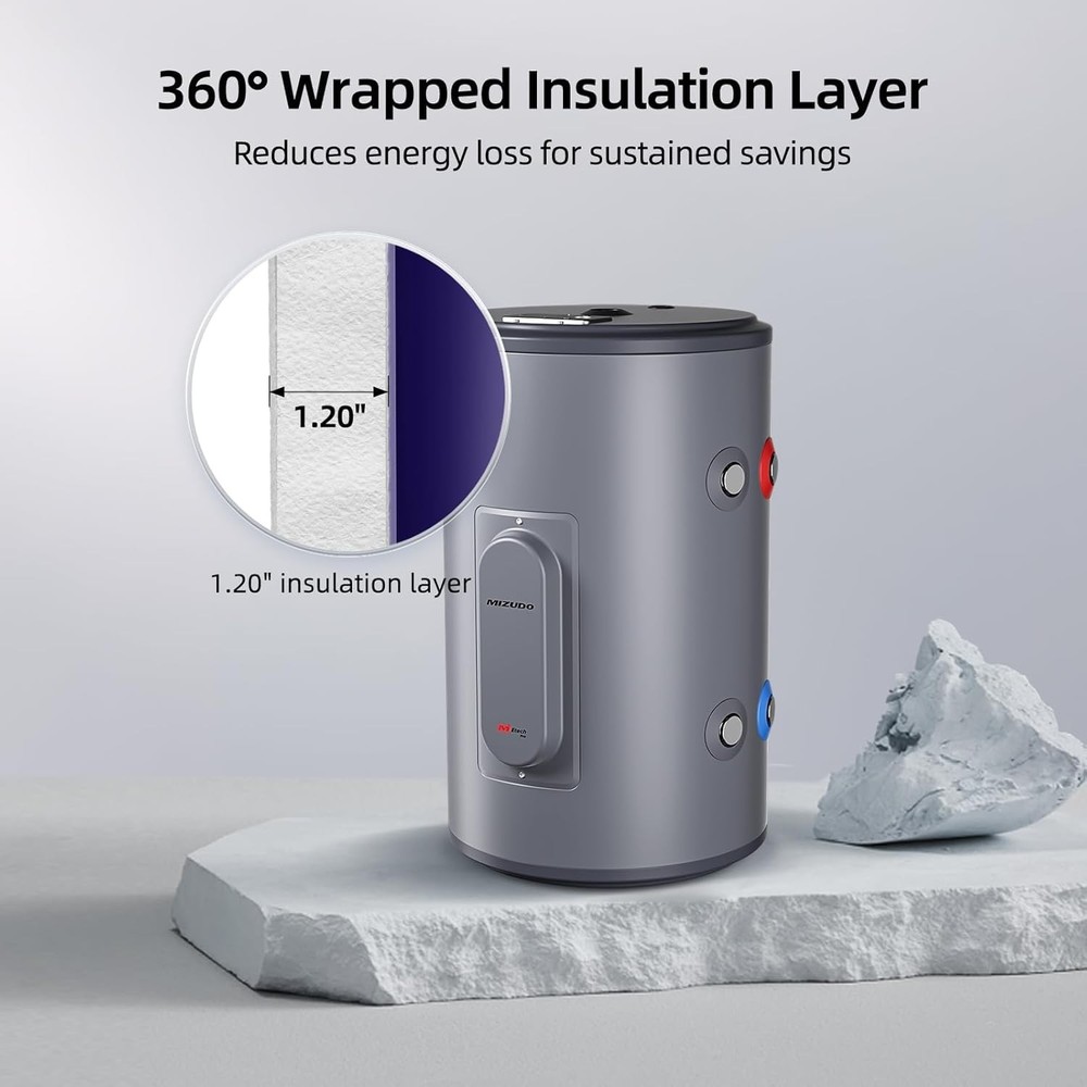 Electric Mini Tank Water Heater 10 Gal for household & RV Compact Storage Tank