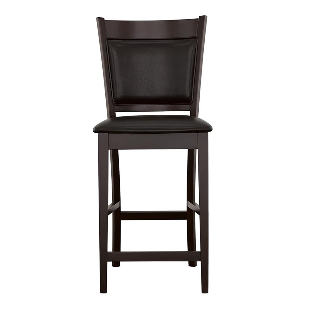 Black and Espresso Upholstered Counter Height Stools