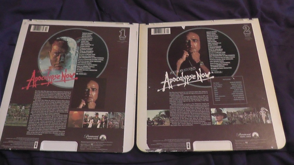 CED 2 VIDEODISCS APOCALYPSE NOW 1982 PARAMOUNT MOVIE CAPACITANCE ELECTRONIC DISC
