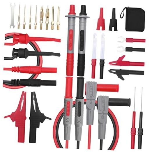 28 Pcs Multimeter Test Leads Kit with Replaceable Gold-Plated Multimeter