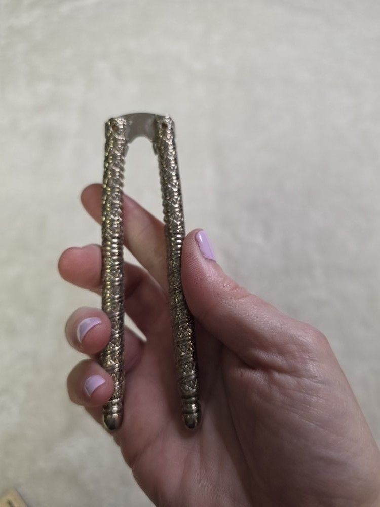 Vintage Silverplate Metal Nutcracker/Seafood Cracker Etched Textured Holiday