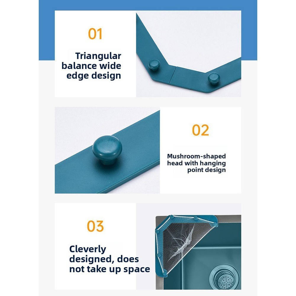 Corner-Fitting Triangular Sink Strainer Basket for Efficient Vegetable Rinsing
