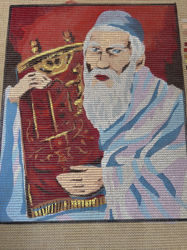 needlepoint canvas handpainted