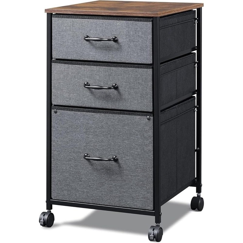 Mobile File Cabinet Rolling Printer Stand W/ 3 Drawers Office Storage Solution