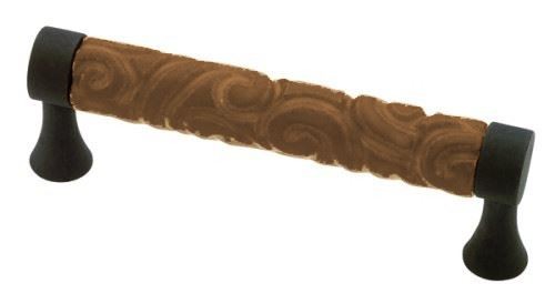 3-3/4" Ceramic Totem Pull Ochre and Flat Black