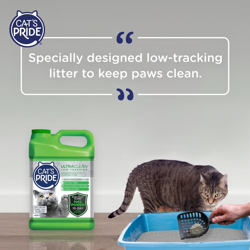Max Power: UltraClean Low Tracking Multi-Cat Clumping Litter - Keeps Paws & H...