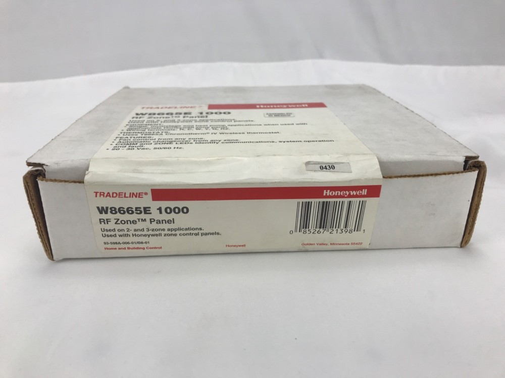 HONEYWELL TRADELINE W8665E1000 RF ZONE PANEL