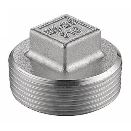 2-1/2" Mnpt 304 Ss Square Head Plug, 40Sq112n212
