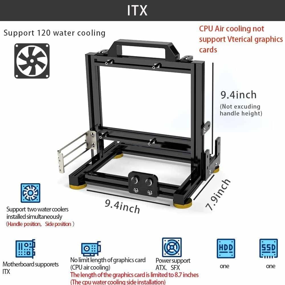 PC Creative Assembly Frame Bench，Open Air Frame Case, DIY Computer Motherboa...