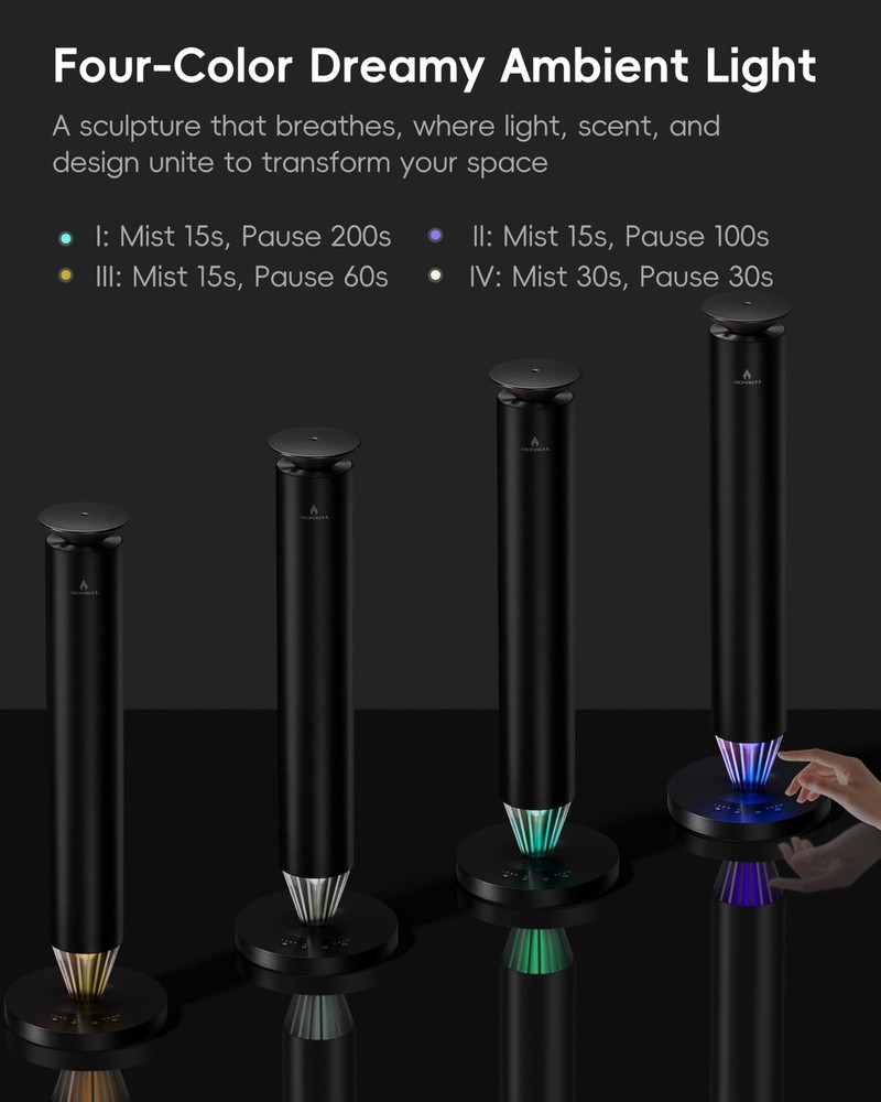 Wireless Rechargeable Hotel Scent Diffuser Starter Kit - 1500 Sq Ft Black