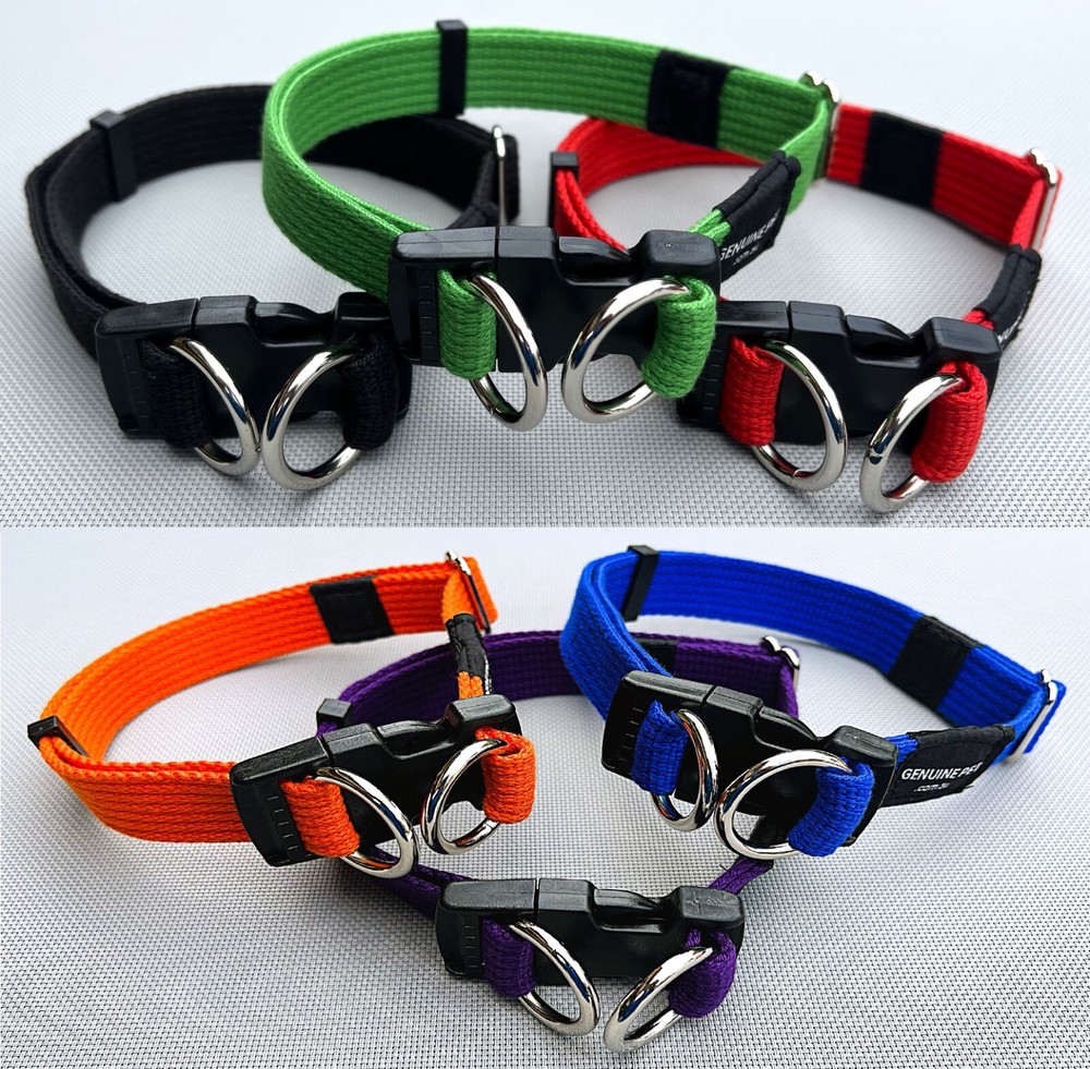 Quality Dog Collar Soft Webbing Double Up Secure Collars Lead Leash