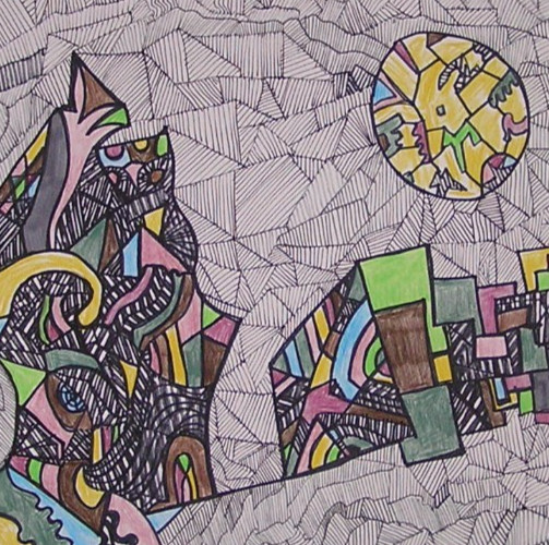 Looking Back - 30 x 42cm Original Drawing On Paper