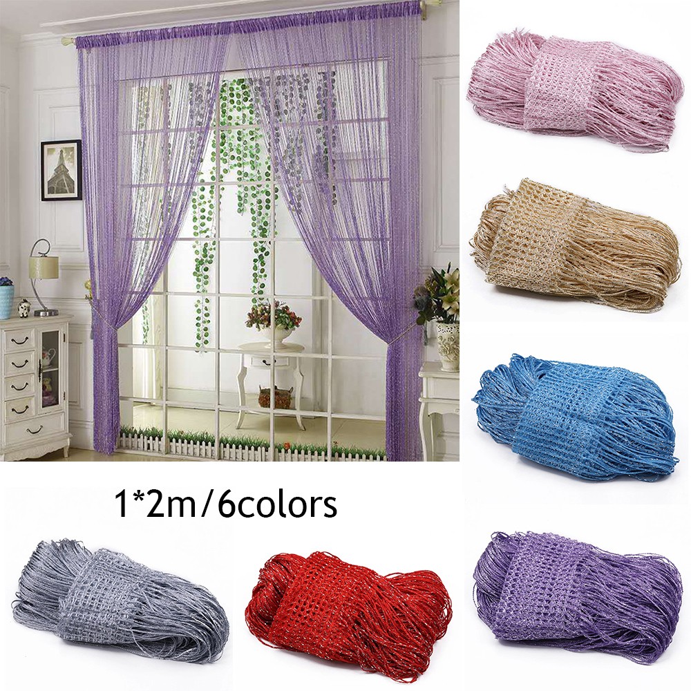 Decorative Polyester String Curtain Glittering Fabric For Living Room